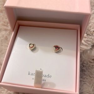 Kate spade ruby accent heart earrings
